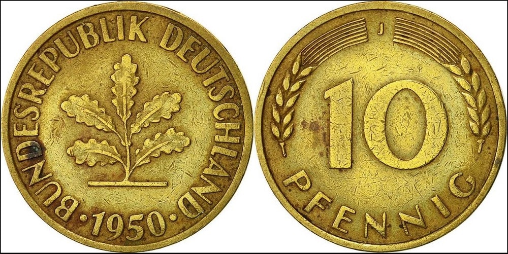 1950 10 Pfennig J