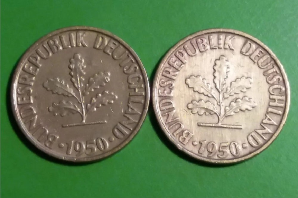 Design and appearance of the 10 Pfennig 1950 Coin